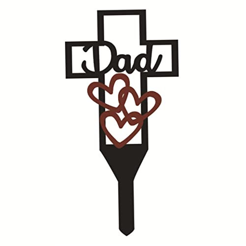 Metallkreuz Gartenstecker Friedhof Gedenkkreuzpfahl für Grabmarker Kreuz Grabmarkierungen Kreuz Gedenkstein Grabmarker Grabschmuck für Grab Dekor Style4