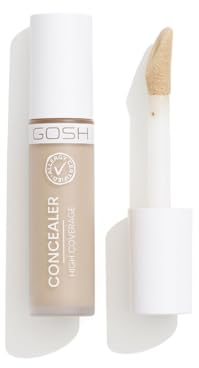 GOSH Concealer High Coverage 003 Sand I Hohe Deckkraft I Flüssig Concealer zum Abdecken von Augenringen, Rötungen & Unreinheiten für empfindliche Haut I langanhaltend & Vegan I Pickel-Abdeckstift
