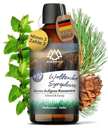Nordholz Saunaaufguss 100ml, 60 Sorten, Premium Aufgussmittel Konzentrat