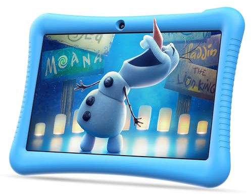 Kids-Tablet (Zweite Generation),Werbefreie Inhalte,Integrierte Kindersicherung,Tablet für Kinder Geschenk mit 10 Zoll HD Bildschirm,Bluetooth,WiFi,Type C,Kinder Tablet Sturzsicherer Schutzhülle,Blau