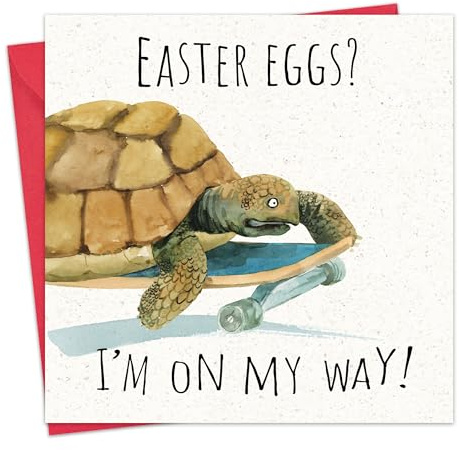 Twizler Lustige Osterkarte – Schildkröte – Frohe Ostern Karten für Mama, Papa, Oma, Opa – Ostergrüße für Sohn, Tochter, Enkel, Enkelin, Freund