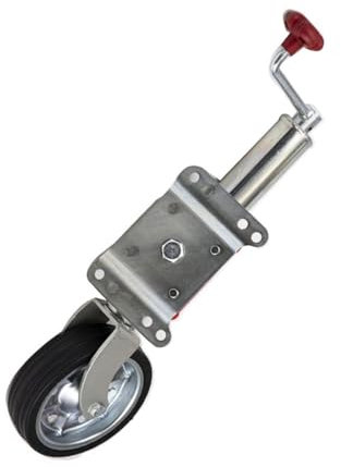 QICBYING Schwenkbarer Anhänger Stützrad/Anhänger Stützrad Automatik Anhänger-Wagenheber Rad/Bootsanhänger-Wagenheberständer/Hochleistungs-Anhänger-Stützradhalterung/20cm Eisenrad/Tragfähigkeit 680kg