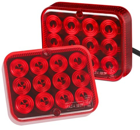 Yinaolan 2 x LED Rot 12V Nebelschlussleuchte LED Wohnwagen Bremslicht für PKW Anhänger Bord, LKW, Traktor, Landwirtschaftliche Fahrzeuge