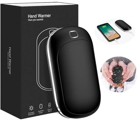 Elektrischer Handwärmer,USB Taschenwärmer mit 5200-mAh Tragbarer Powerbank, Handwärmer Wiederaufladbar mit 4 Temperaturstufen, Outdoor-Sportarten im Winter