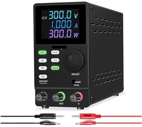 NURII Fuente de alimentación de Laboratorio de CC programable, Fuentes de alimentación Variables reguladas Ajustables, Almacenamiento de Memoria de 200V 300V 30V, AC110V(300V1A Black Program)