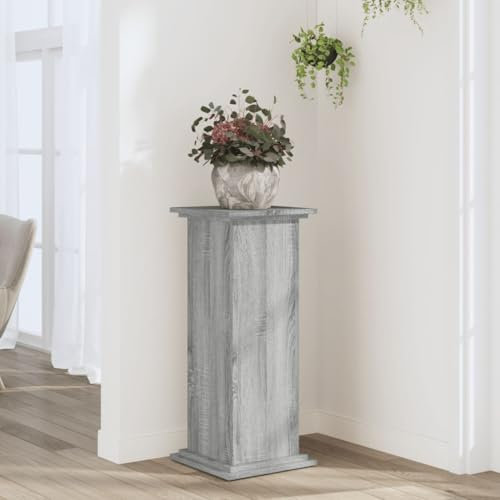 ZEYUAN Pflanzenständer Grau Sonoma 33x33x80 cm Holzwerkstoff, Pflanzentreppe Outdoor, Kräutertreppe, Blumenständer, Blumenleiter Draußen, Kräutertopf Garten - 852974