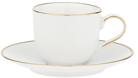 LA PORCELLANA BIANCA - Taza de café con platillo de porcelana, capacidad 90 ml, colección Majestà