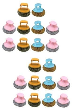 2 Juegos Cepillo De Bolas De Limpieza Arrumação Cozinha Kitchen Cleaner Esponjas para Limpiar Fregadero Secador De Platos Portátil Fuentes Vajilla Fregadora para Cocina 10 Uds * 2 FRCOLOR
