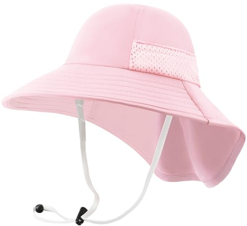 DRESHOW Sombrero de Sol Bebé Niños Children Breathable Bucket Hats UPF 50+ Ajustable Protección Solar Bucket Sombreros Gorra para Niños Niños Niñas