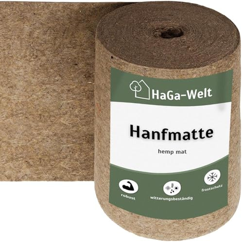 Hampmatta 400 g/m² i 0,65 m x 5 m | Hållbar ogräsbarriär, frostskydd och ljudisolering för trädgård och hem