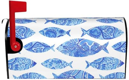 Copertura per cassetta postale impermeabile con magneti immagine di pesce stampa cassetta delle lettere copertura cassetta postale involucri 65 x 53 cm