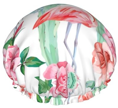 Kaktus Flamingo Rose Blumen Duschhauben Frauen wiederverwendbar große Duschhaube Männer schnell trocknende Pflege Haar lang kurz Kinderbad