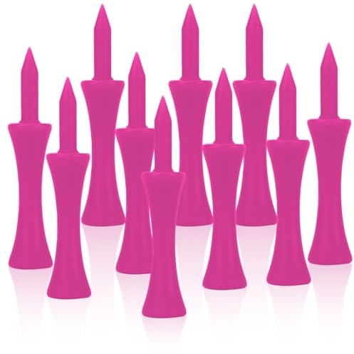 NIEITRK 100 Stück Golf Tees Kunststoff für Driver 70mm - Premium Rosa Castle Tee mit Abstufung, Witterungsresistent Langlebig, Golf Tee Set für Langschläger und Dauerhaftigkeit