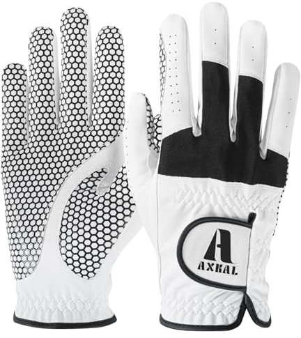 AXKAL Herren-Golfhandschuh Ultra-Grip, Premium-Allwetter-Golfhandschuh für linke und rechte Hand, elegantes, rutschfestes Design für verbesserte Kontrolle, erhältlich in S, M, ML, L, XL, (ML, Rechts)