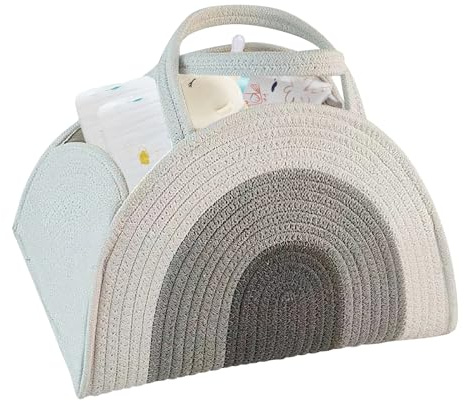 Timasser Wickeltasche, Wickel Organizer Baby Taschen für Mama Wickelunterlage Unterwegs Windelkorb Newborn Baby Essentials Windeltasche für Unterwegs (Weiß mit Grau)