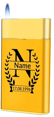 Loongway Personalisiert Feuerzeug mit Namen und Buchstaben - Nachfüllbar Sturmfeuerzeug - Geburtstagsgeschenk Mann Geschenke Personalisierte Geschenke