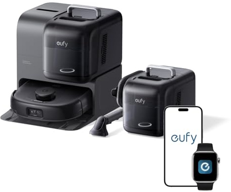 eufy E28 Omni,Robot Vacuum Cleaner with Mop, Portable Deep Cleaner | 20000 Pa Suction, Spot Cleaner, HydroJet System, Tangle-Free, Corner-to-Edge Cleaning, All-In-One Station,Local Repair