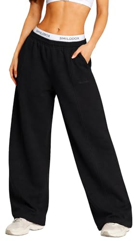 SMILODOX Jogginghose Damen Siara, Bequeme & stylische Freizeithose mit elastischem Bund und Seitentaschen, Trainingshose mit verstellbarem Beinabschluss im Oversize Fit, Für Fitness, Yoga & Freizeit