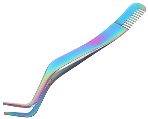 Healeved Pinzas para Pestañas de Acero Inoxidable Peine para Pinzas de Extensiones de Pestañas Herramienta Aplicadora para Maquillaje