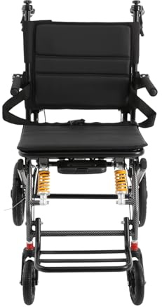 Fauteuil roulant pliable de 100 kg/220 lbs - Léger pour les maisons privées, les maisons de retraite, les maisons de retraite, les institutions publiques, les toilettes et les chambres - 84 x 56 x 92