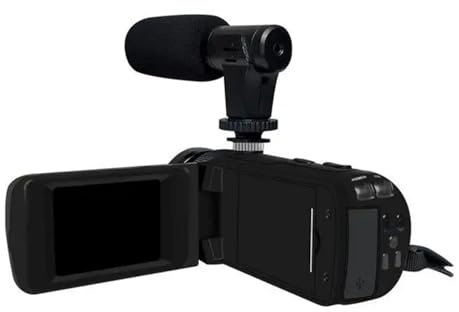 Cámara de Video, Cámara de vídeo Digital Profesional HD 1080P con micrófono, 16 Millones de píxeles, DV, multifunción, antivibración.(with Microphone)