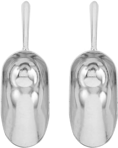 Genérico Pala para Hielo Pequeña 2 Piezas, Mini Cuchara de Cocina Multiusos Mango Redondo, Resistente al Frío para Congelador y Uso en Bares y Restaurantes