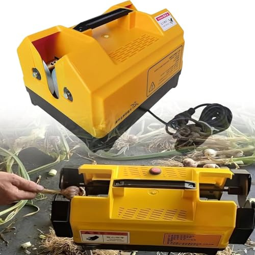 Cortador de ajo, máquina eléctrica para quitar raíces y colas de ajo, diseño de doble cabezal para un corte rápido y eficiente de ajo y cebolla