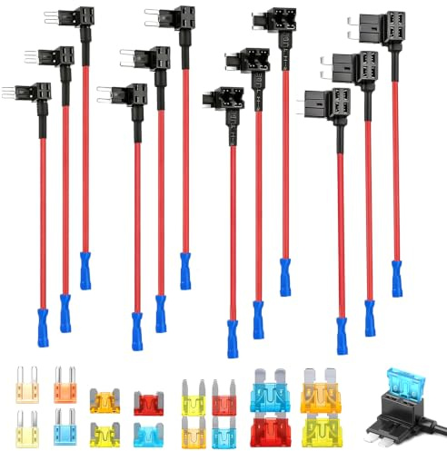 12 Stück Stromdieb Kfz Set, 4 Typen Standard Mini Micro Micro2 Stromdieb | Autosicherungen 5A 10A 15A 20A, Universeller Sicherung Stromdieb für Auto LKW Motorrad Boot Wohnwagen