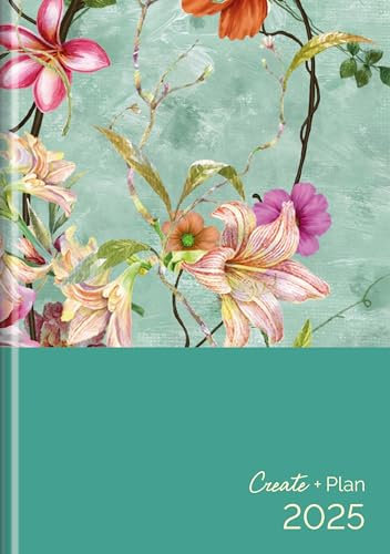 Book Calendar Create & Plan Floral 2025: Diary A5 I Calendar in German I Space for Notes I 3 Bookmarks