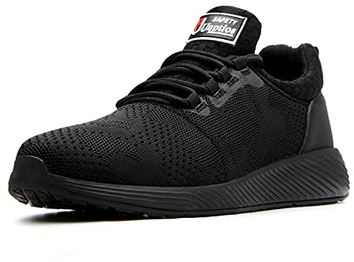 UnPtios Lightweight Safety Shoes Men Safety Trainers Steel Toe Working Shoes Men's Women's Work & Utility Footwear, Ladies, Breathable, Wide Fit, Security, Anti-Puncture - Size 8