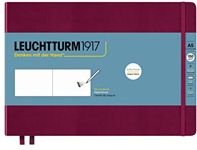 Leuchtturm1917 Skizzenbuch Landscape, Hardcover port red