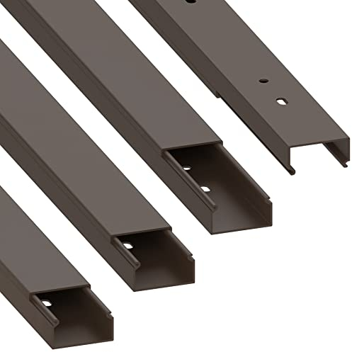 Habengut Kabelkanal (mit Montagelochung im Boden) 30x15 mm aus PVC, Farbe: Braun, Länge 4 m (4 x 1 m Länge)