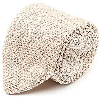 BRERA 67 Cravatta Uomo Beige Elegante | Cravattino per Completo 150x7 | Cravatte Slim per Vestito da Cerimonia e per Abiti da Lavoro - Beige Rete