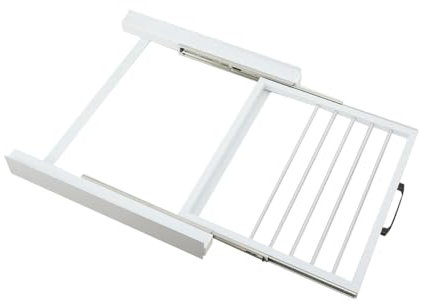 NICCOO Stapelset mit Ausziehbarer für Waschmaschinen und Trockner, Universal WaschmaschinenTrockner Zwischenbaurahmen Verbindungsrahmen, 100kg Tragfähigkeit 61x55x7,5cm