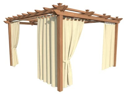 HOME DEKO Terrassenvorhang, Wasserdichter Gartenvorhang für Terrasse, Balkon, Pergola & Pavillon, Schlaufen mit Klettverschluss, Schutz vor Sonne, Regen & Wind, Cremefarben, 240 x 155 cm, 2 Stück