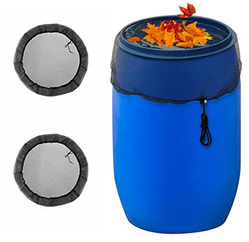 OrangeClub 2pcs Regentonnen Netz Verstellbares Regentonnennetz Hochwertige Abdeckung für Regenfass mit Zugkordel Wetterbeständiger Mückenschutz Regentonne Besonders Feinmaschig 80 cm Durchmesser