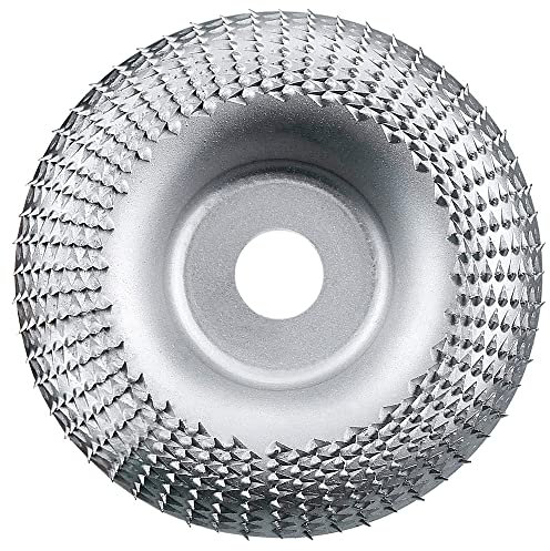 100 mm Rad, 2 Stück Hartmetall-Schleifscheiben, Polieren, Formen, Schleifscheibe, Holzschnitzscheiben-Set, verbesserte Version Winkelschleifer Holzschnitzscheibe, 16 mm (Silber)