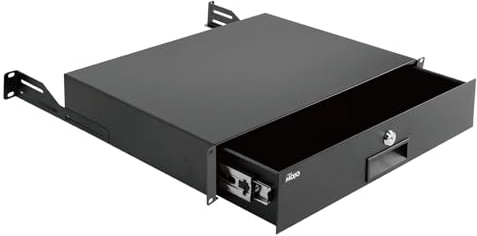 Tecmojo 2U Rack Drawer,Rack Mount Drawer for 19in Network Equipment/Server/AV Rack or Cabinet Enclosure,Sliding and Lockable Server Rack Drawer - Load-Bearing 44lb (20kg),with Cable Management Holes