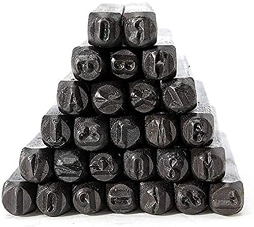 MACHSWON Lot de 27 poinçons en acier pour lettres de l'alphabet de A à Z 5 mm
