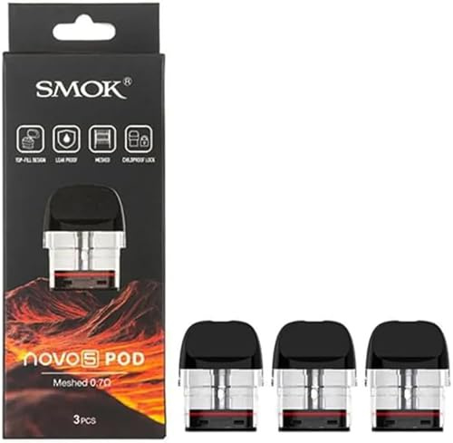 SMOK Novo 5 Pod Integrado 0.7ohm Malla MTL Relleno Superior 2ml Compatible con Kit SMOK Novo 5 Sin Nicotina