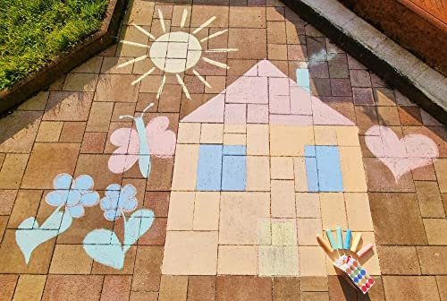 Eurofuchs24 90 x Straßenmalkreide Straßenkreide Kreide 10 cm XL Kreidestifte Malkreide Bunt inkl. Tragebox 6 x 15 teilig