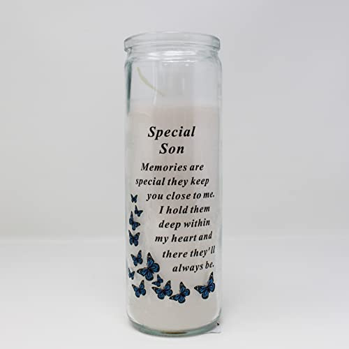 David Fischhoff Bougie commémorative en verre pour tombe Inscription Special Son