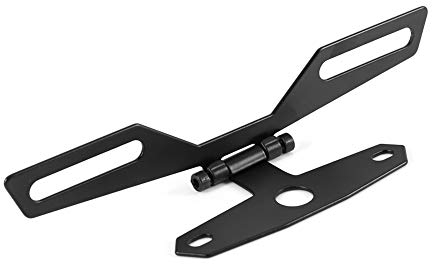 Motorcycle License Number Plate Bracket, Folding Motorbike Registration Plate Holder, Adjustable Motorcycle Flip Plate Tail Light Holder Universal Rear Bracket Mount for Most Motorcycle ATV Dirt Bike