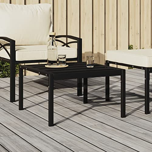 LAPOOH Garten-Couchtisch, Tisch Garten, Mehrzwecktisch, Buffettisch, Biertisch, Bierzelttisch, Flohmarkttisch, Schwarz 60x60x35 cm Stahl