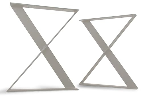 modernLOFTart Tischbeine Metall Tischkufen 2 Stück in Z Form - Tischgestell Metall aus 1cm Dickem Flachstahl Gefertigt - Tischfüße für Esstisch, Schreibtischbeine, Konferenztisch Füße