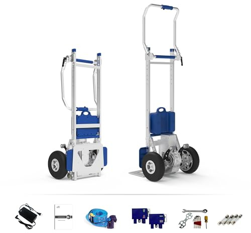 Electric Stair Climber 1500W Motor Powered Hand Trolley 550lbs Load Capacity Heavy Duty Stair Climbing Cart, Motorized Stair Climbing Hand Truck with Foldable Handle and Brake System - XSTO ZW7250GC