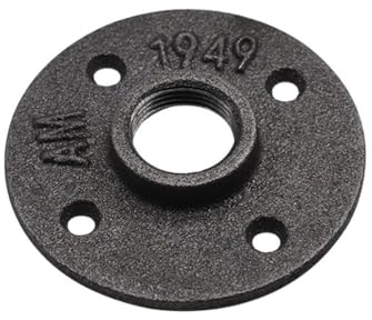 Flangia 1 pz Nero Decorativo Ghisa Malleabile Piano/Parete Flangia Ghisa Malleabile Raccordi BSP Foro Filettato Flangia Filettata (Misurare : DN20)