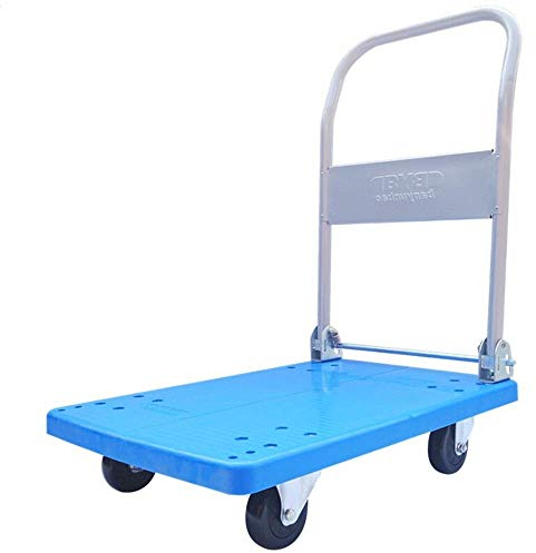 Véhicule de manutention Camion à Plateau Chariot Poussoir Chariot à Plate-Forme Poussoir Chariot Pliant Chariot à Plat Roulant pour Bagages Voyage Personnel Shopping déplacement Automatique
