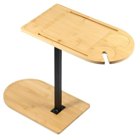 Sutowe Tavolino a forma di C girevole a 360°, altezza regolabile da 42 a 78 cm, comodino con fessure per telefono, vassoio per vasca da bagno, sedia reclinabile, camera da letto