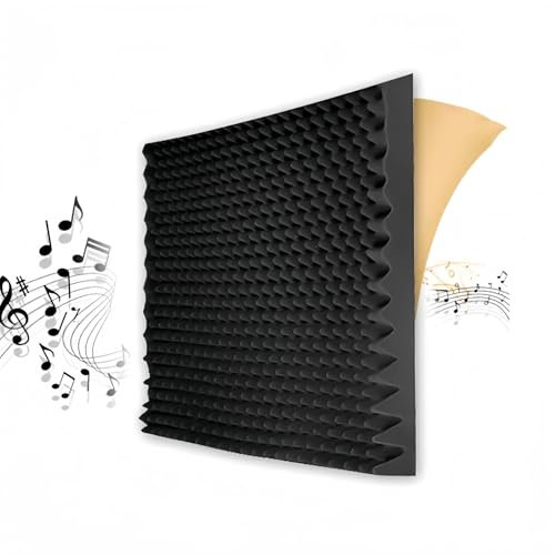 Tapis d'isolant Phonique pour Voiture, Auto-adhésives en Mousse Tapis Isolation Acoustique pour Moteur Toit et Fenêtre, imperméable phonique Amortisseur 100x100 cm(100 x 100cm TK 20mm)